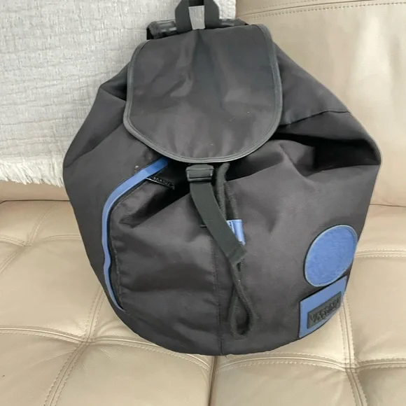 Versace Parfums Drawstring Bag (Blue & Black) Versace Parfums Draw-string Large Navy Blue With Black  main image 3